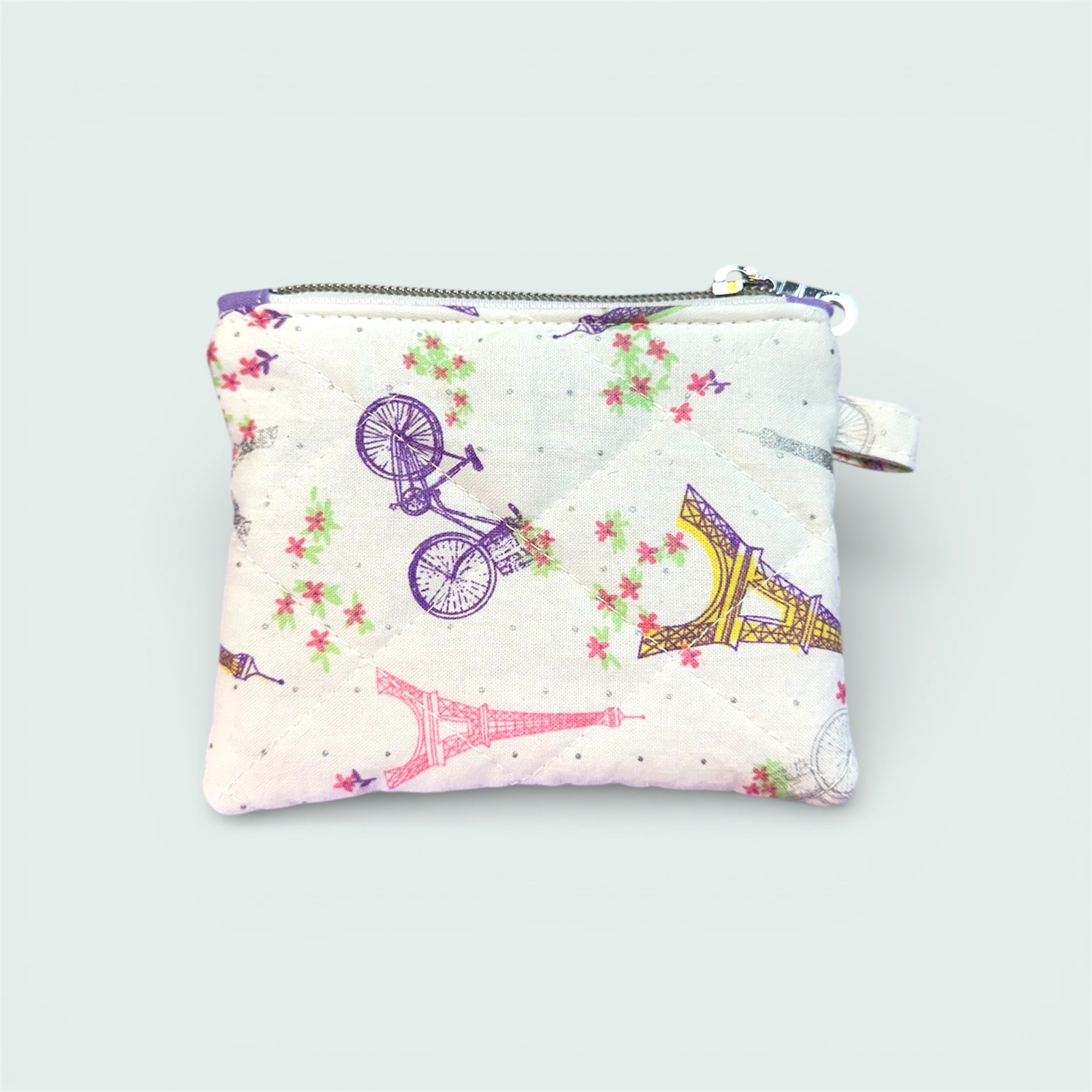 Paris on White Keychain Wallet