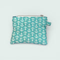 Teal & White Anchors Keychain Wallet