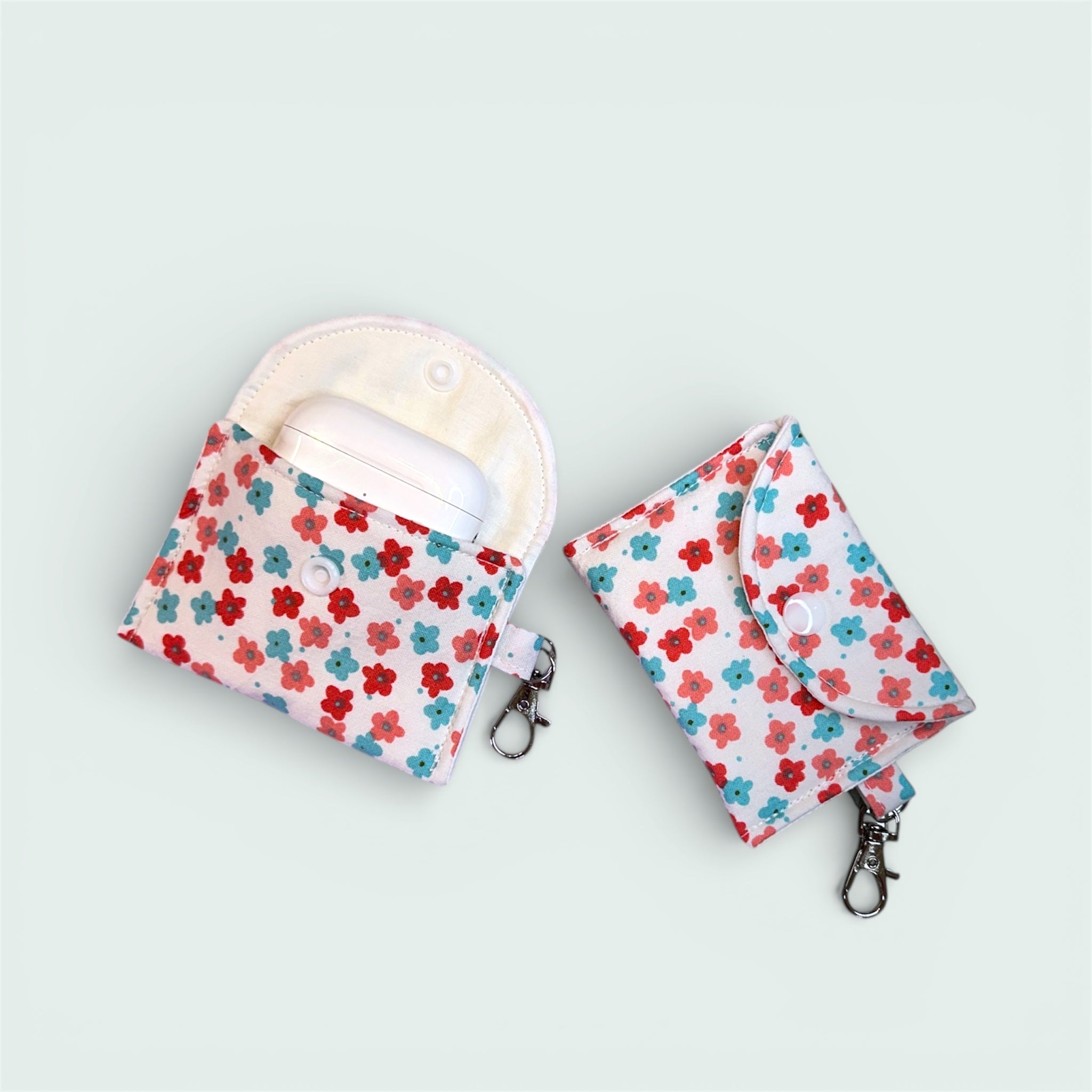 Pink & Blue Mini Floral Earbud Pouch