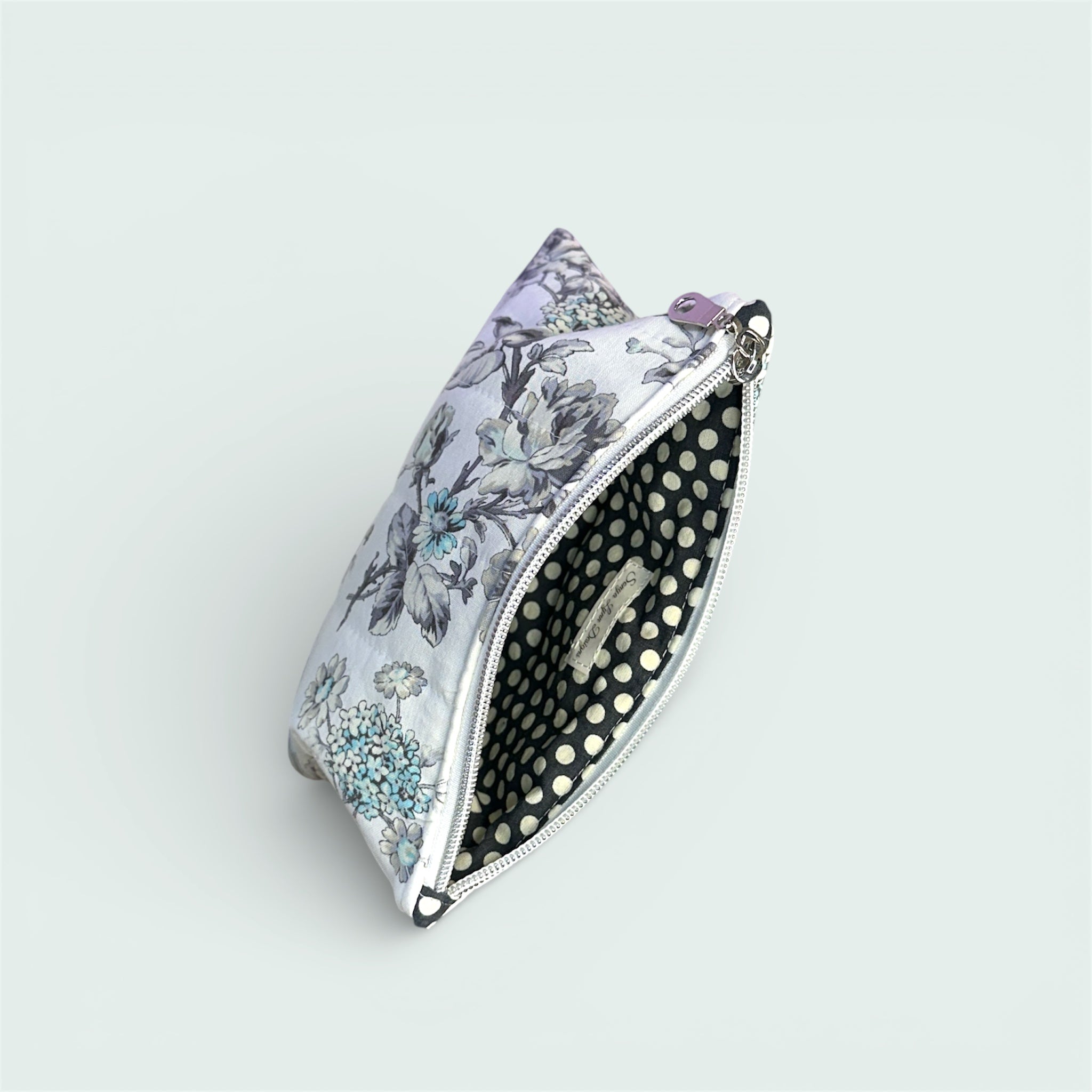 Gray Floral Wallet Pouch
