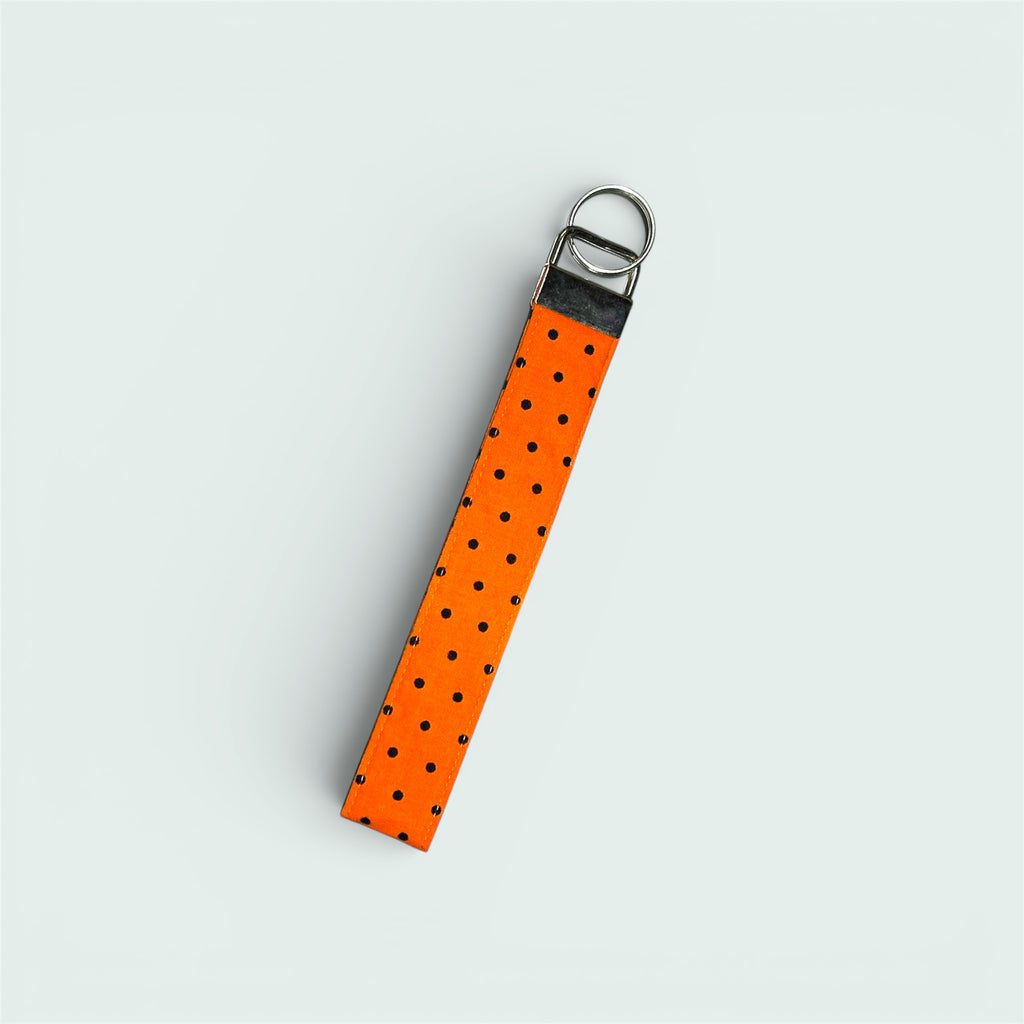 Black Dots on Orange Wristlet