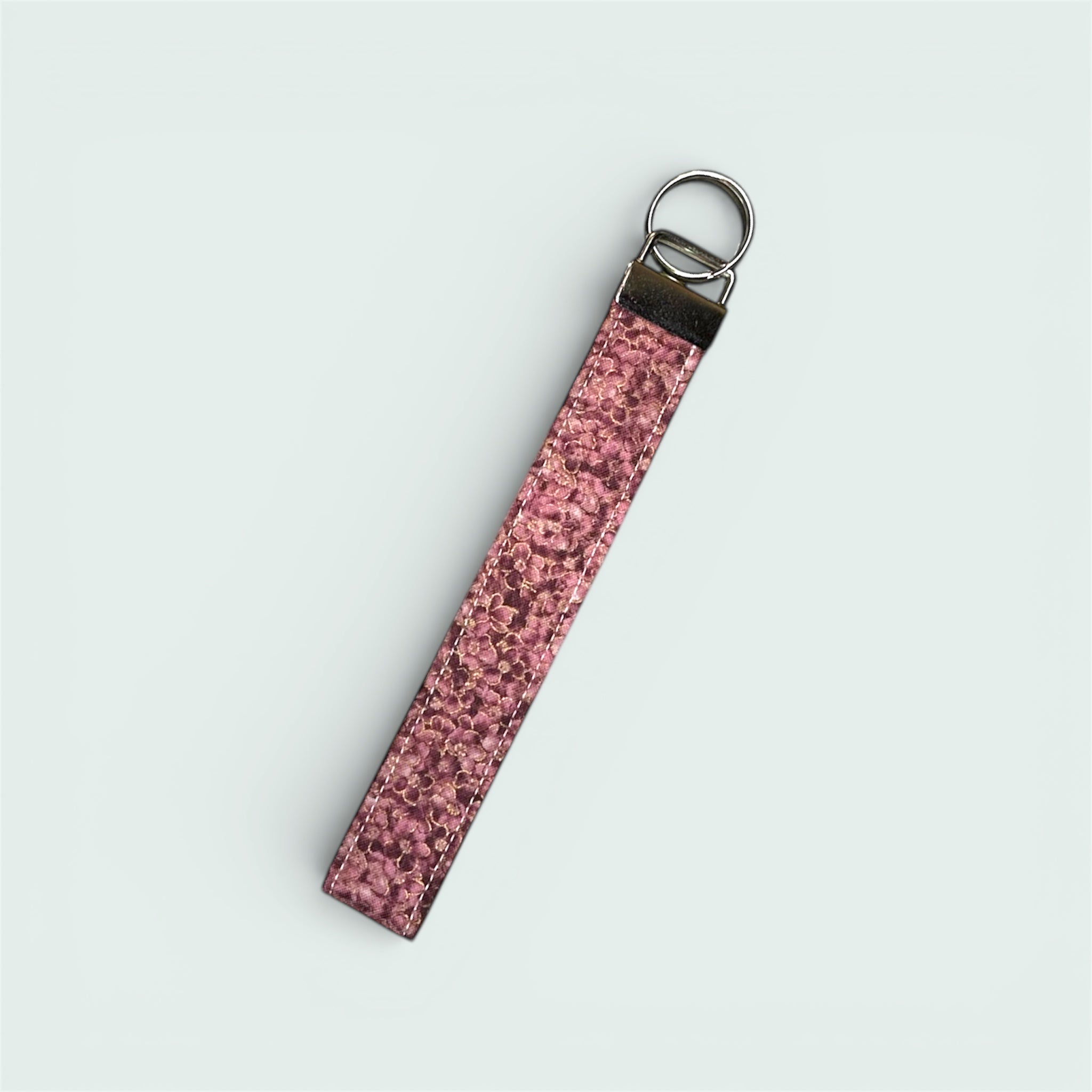 Burgundy & Gold Mini Floral Wristlet, Regular