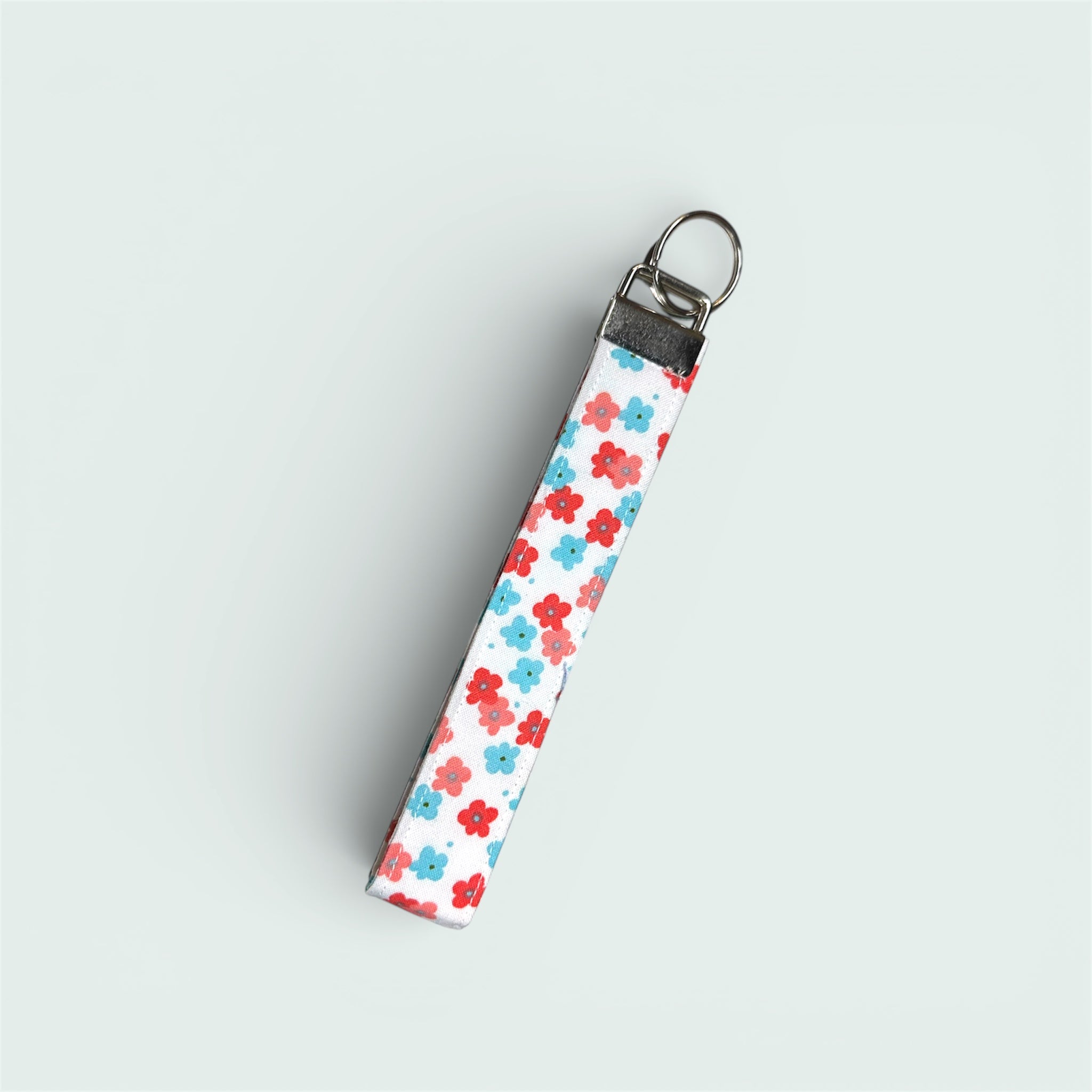 Pink & Blue Mini Floral Wristlet, Regular