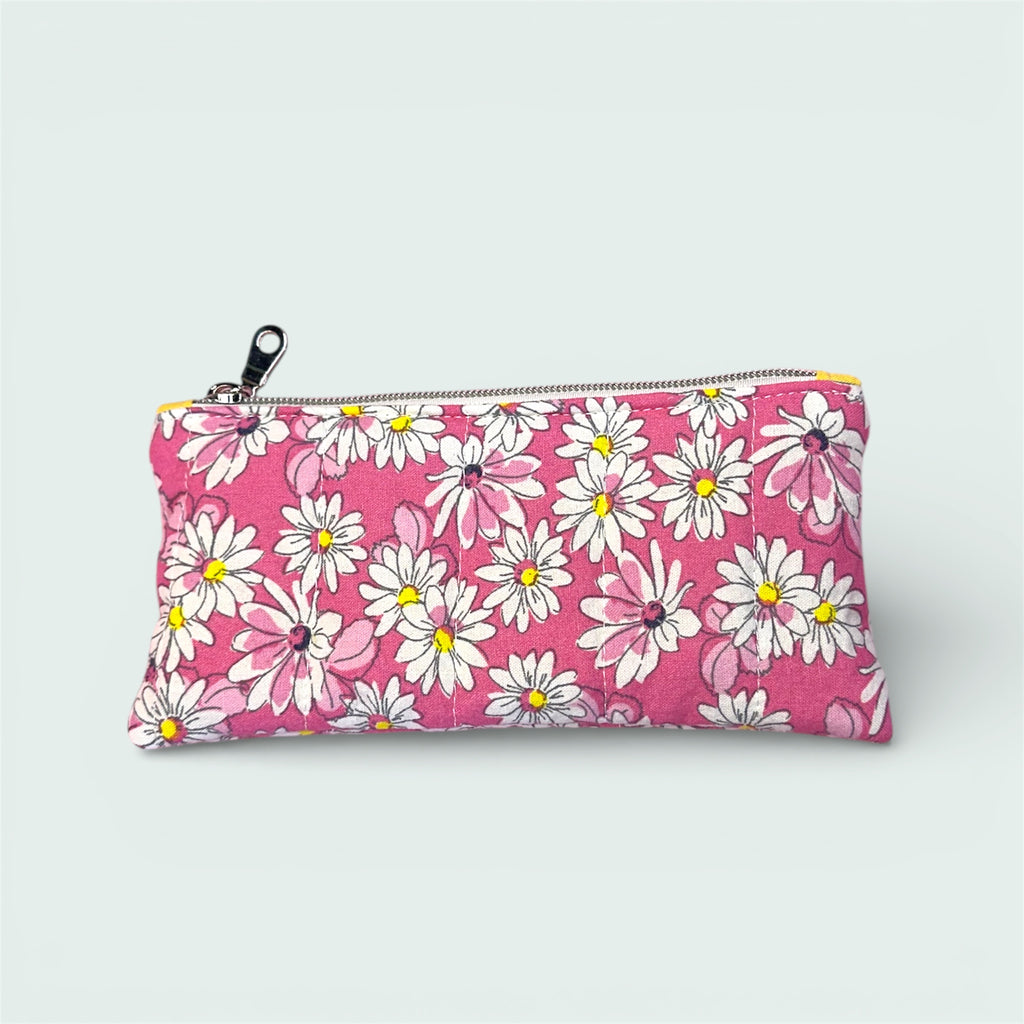 Pink & White Daisies Glasses / Pencil Pouch