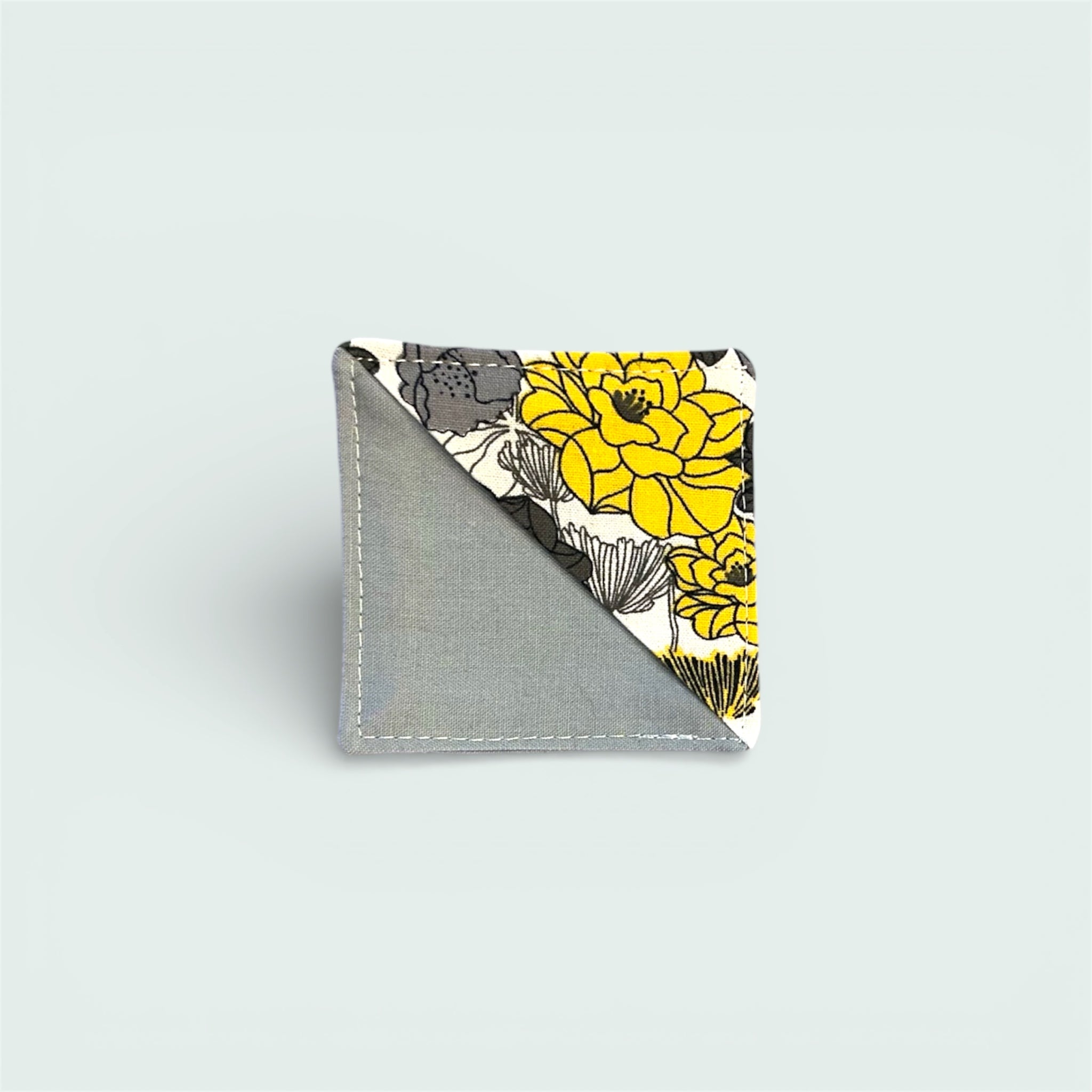 Gray & Yellow  Floral Corner Bookmark