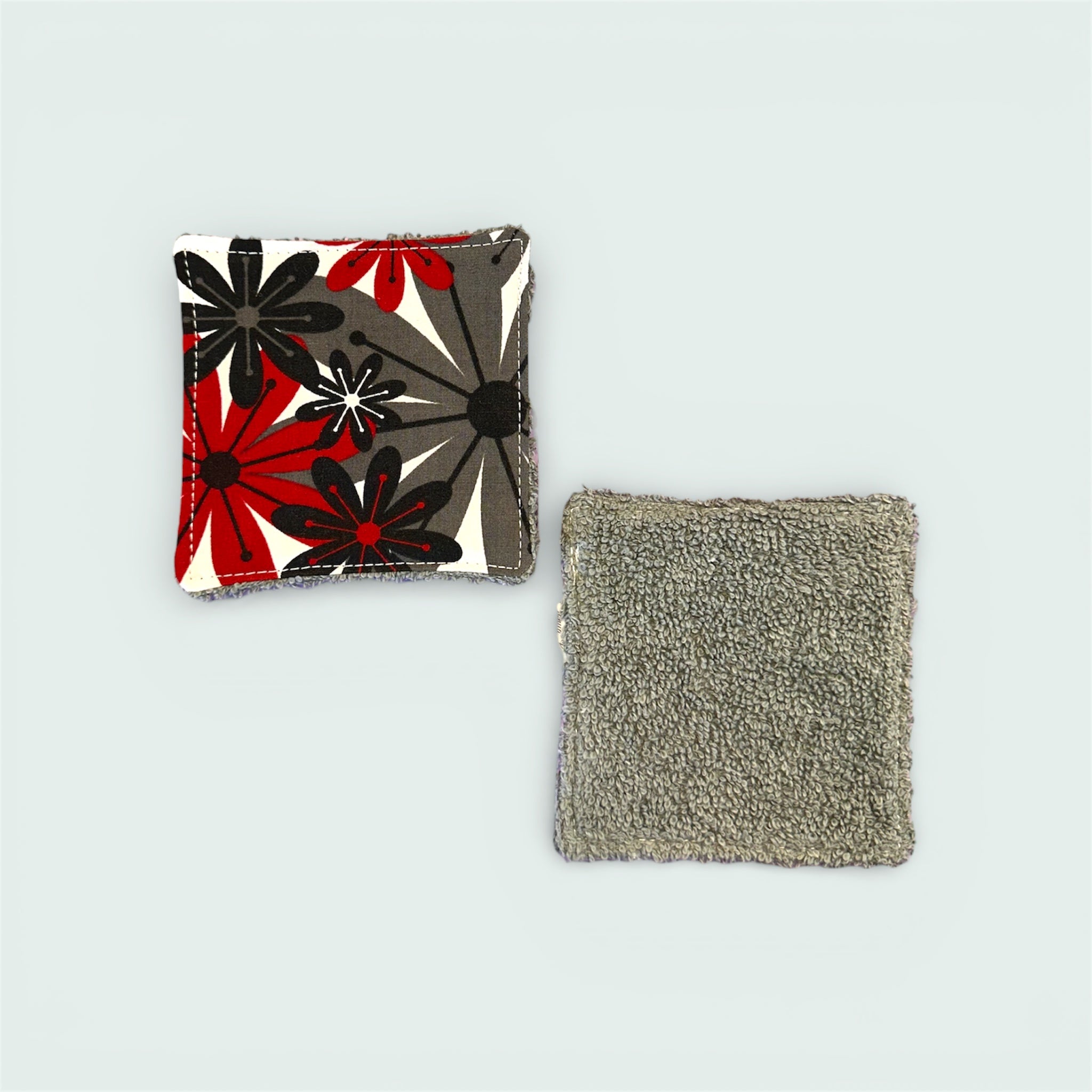 Red, Black, & Gray Floral Reusable Makeup Remover Pads