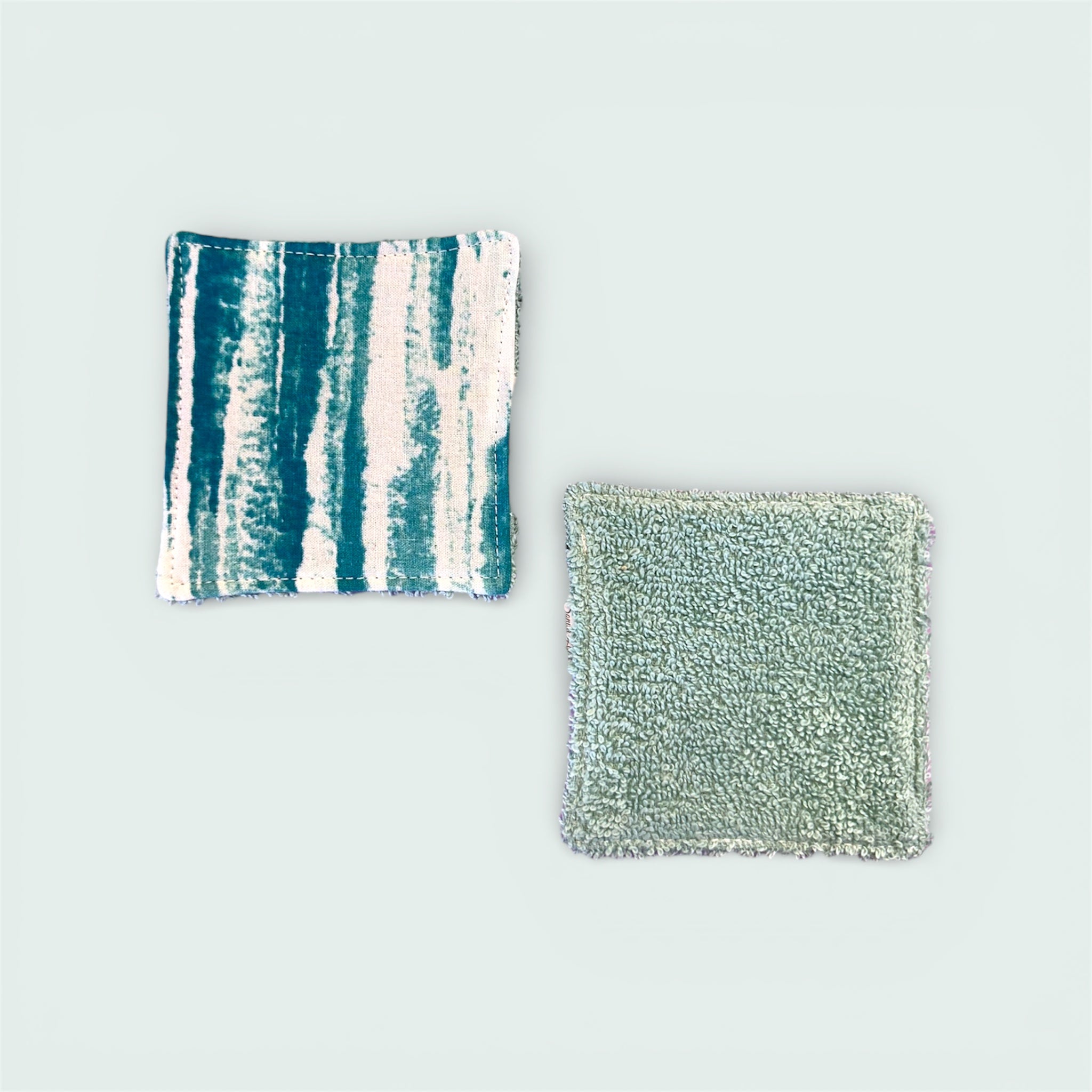 Teal & White Waves Reusable Makeup Remover Pads
